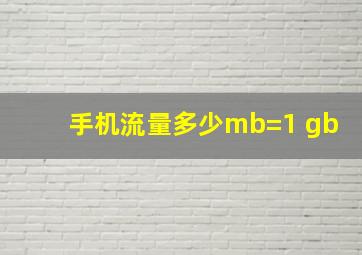 手机流量多少mb=1 gb